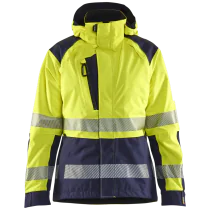 Blåkläder Varsel Jakke – Vind- og vanntett ( 811516513, Gul/Marine, Dame, 1 Stykk, størrelse- XS)