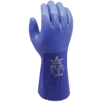 Showa PVC-Hanske – Høy Slitestyrke, Vannavstøtende (Blå, Størrelser L-XXL), 1 Par, SSS-660