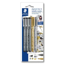 STAEDTLER Fineliner Pigment Liner Assortert Sett, SDC-486