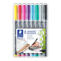 STAEDTLER Lumocolor permanente tusjer 0,6 mm assortert pakke, SDC-492