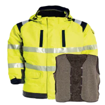 Tranemo Vinterparkas – Flammehemmende, Vanntett (51199494-XS, Gul/marineblå, 1 Stykk, størrelse-XS)