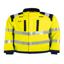 Tranemo Softshelljakke – Flammehemmende, Ergonomisk  (51959594-XS, Gul/marineblå, 1 Stykk, størrelse-XS)