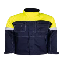 Tranemo Vinterjakke – Flammehemmende, Vannavvisende (57018894-XXS, Gul/marineblå, 1 Stykk, størrelse-XXS)