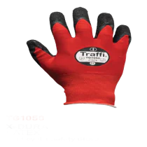 Traffi Cut A Hansker – Lettvekts, Høy Stretch(TG1050-06, Rød/Sort, 10 Par, størrelse-6)