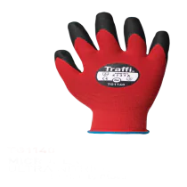 Traffi Cut A Hansker – Høy Slitestyrke, Utmerket Grip(TG1140-06, Rød/Sort, 10 Par, størrelse-6)