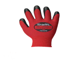 Traffi Cut A Hansker – Ultra Lett, Høy Slitestyrke(TG1290-06, Rød/Sort, 10 Par, størrelse-6)