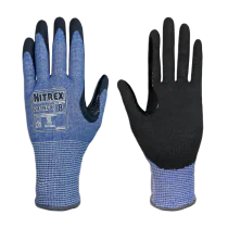 Nitrex 241NFX Hansker – Høy Slitestyrke, Utmerket Grip(241NFX-06, Svart/blå, 10 Par, størrelse-XS)