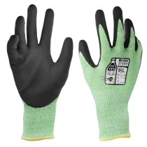 Nitrex Grip Hansker – Bærekraftig, Høy Slitestyrke(275RP-06, Svart/grønn, 5 Par, størrelse-XS)