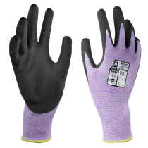 Nitrex Høy Grip Touchscreen Arbeidshansker – Bærekraftig, Høy Slitestyrke(285RP-06, Svart/lilla, 5 Par, størrelse-XS)
