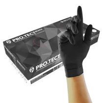 Unigloves PRO.TECT Nitrilhansker – Høy slitestyrke, kjemikaliebeskyttelse(GA0042, Svart, 1000 Stykk, størrelse-S)