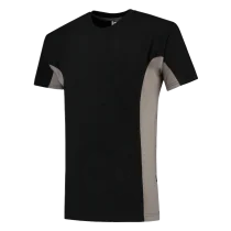 Tricorp Tofarget T-skjorte med rund hals og brystlomme, BlackGrey, 1 Stykk, SUT-102002-Svartgra-3XL, størrelse 3XL